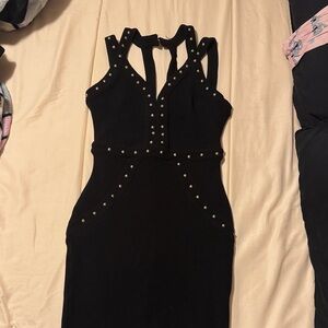 Source Unknown Black Dress with Studded Accents